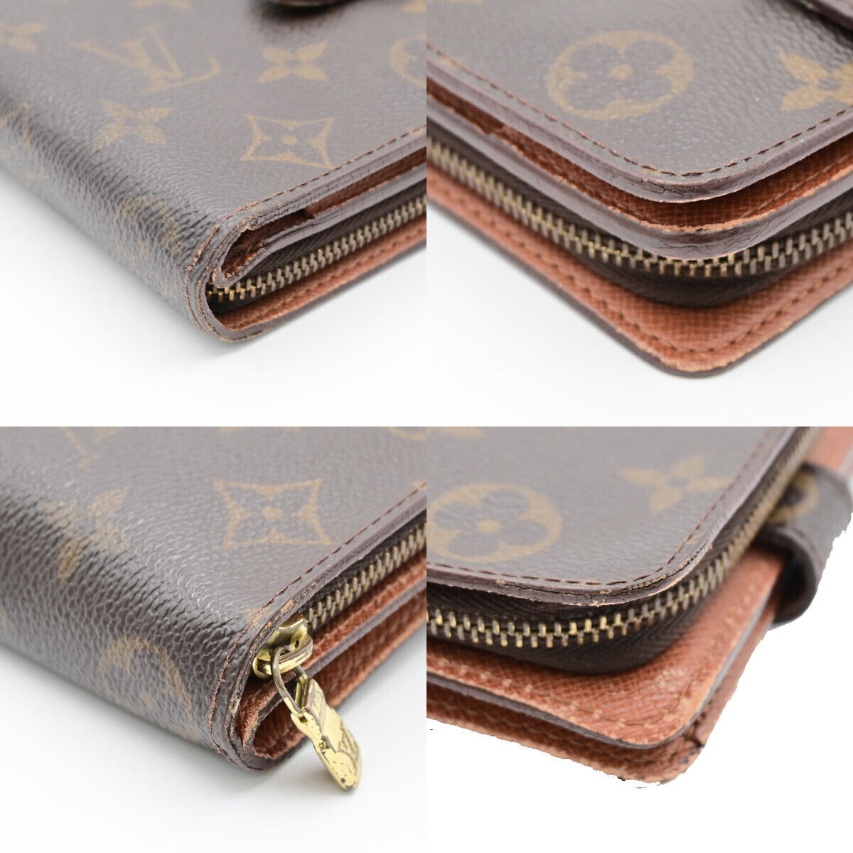 LOUIS VUITTON Compact Zip Bifold Wallet Monogram Leather Brown M61667 08YE810
