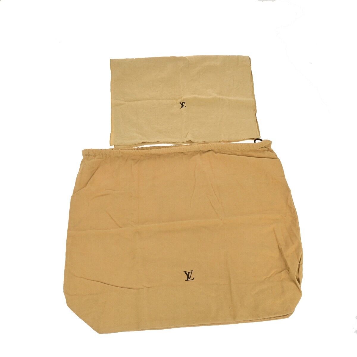 LOUIS VUITTON Logo 10 Set Dust Bag Drawstring Canvas Cotton Beige Brown 09YG351