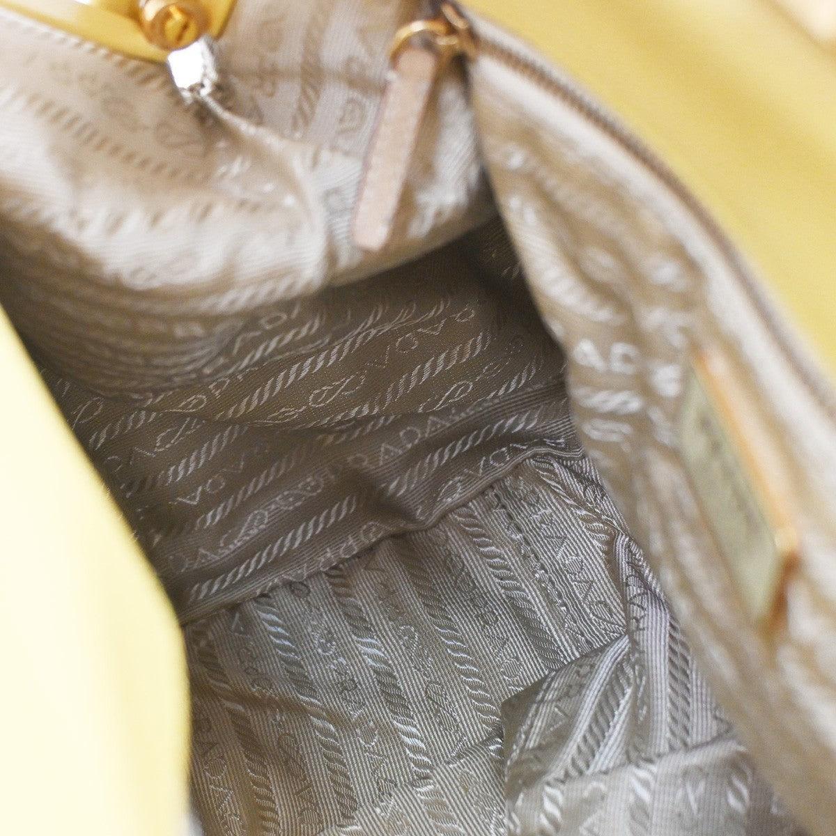 PRADA MILANO Doctor's Hand Bag Leather Yellow GHW Italy 83TA671