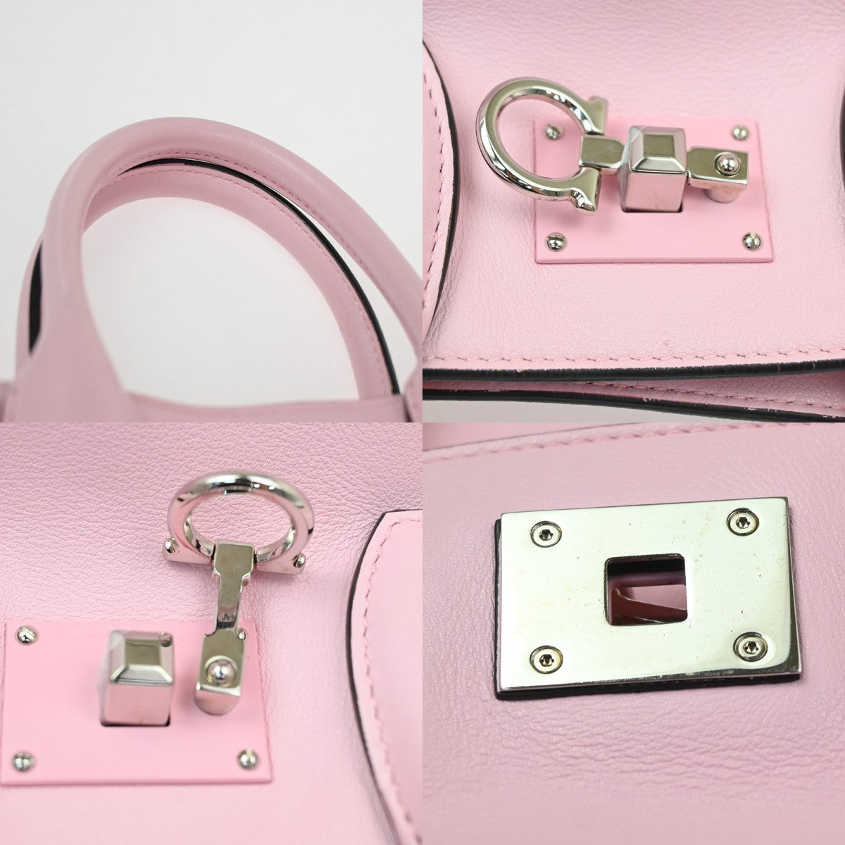 SALVATORE FERRAGAMO Studio 2Way Top Handle Bag Leather Pink SHW 88TA660