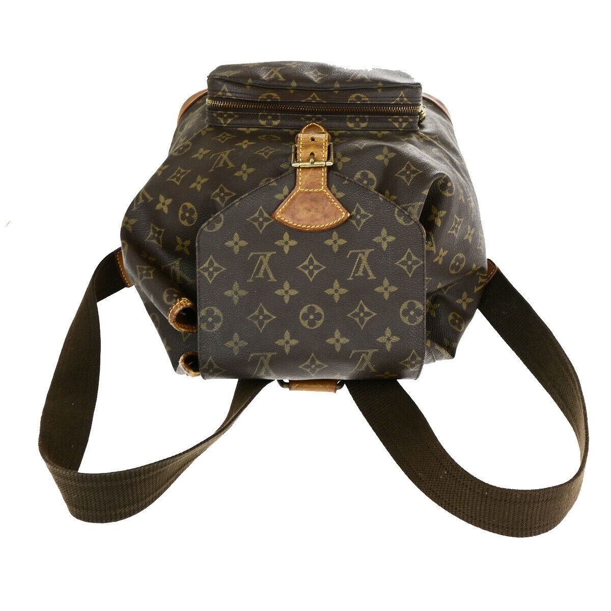LOUIS VUITTON Montsouris GM Backpack Bag Monogram Leather Brown M51135 85YG509