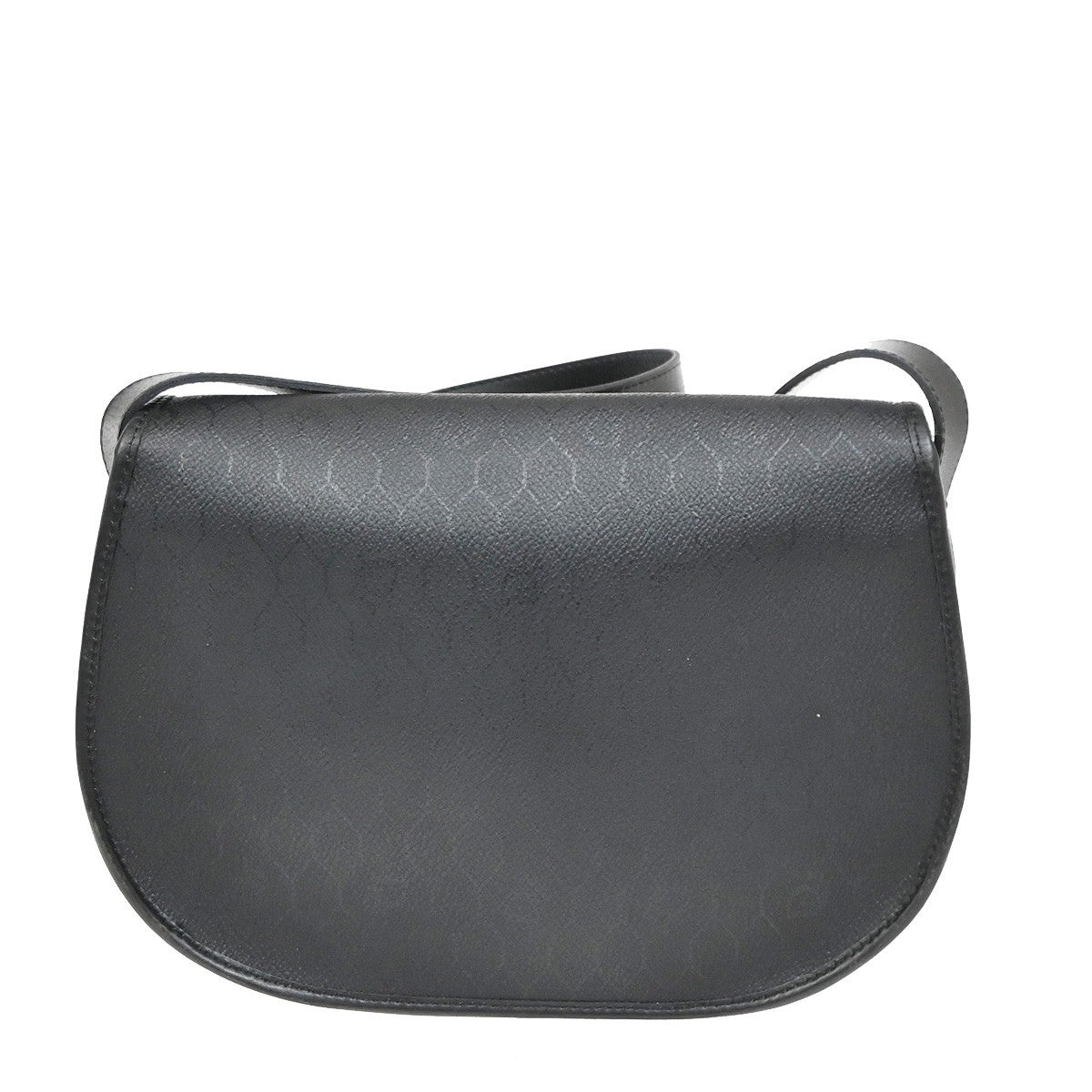 CHRISTIAN DIOR Logo Honeycomb Shoulder Bag PVC Leather Black GHW France 38KC673