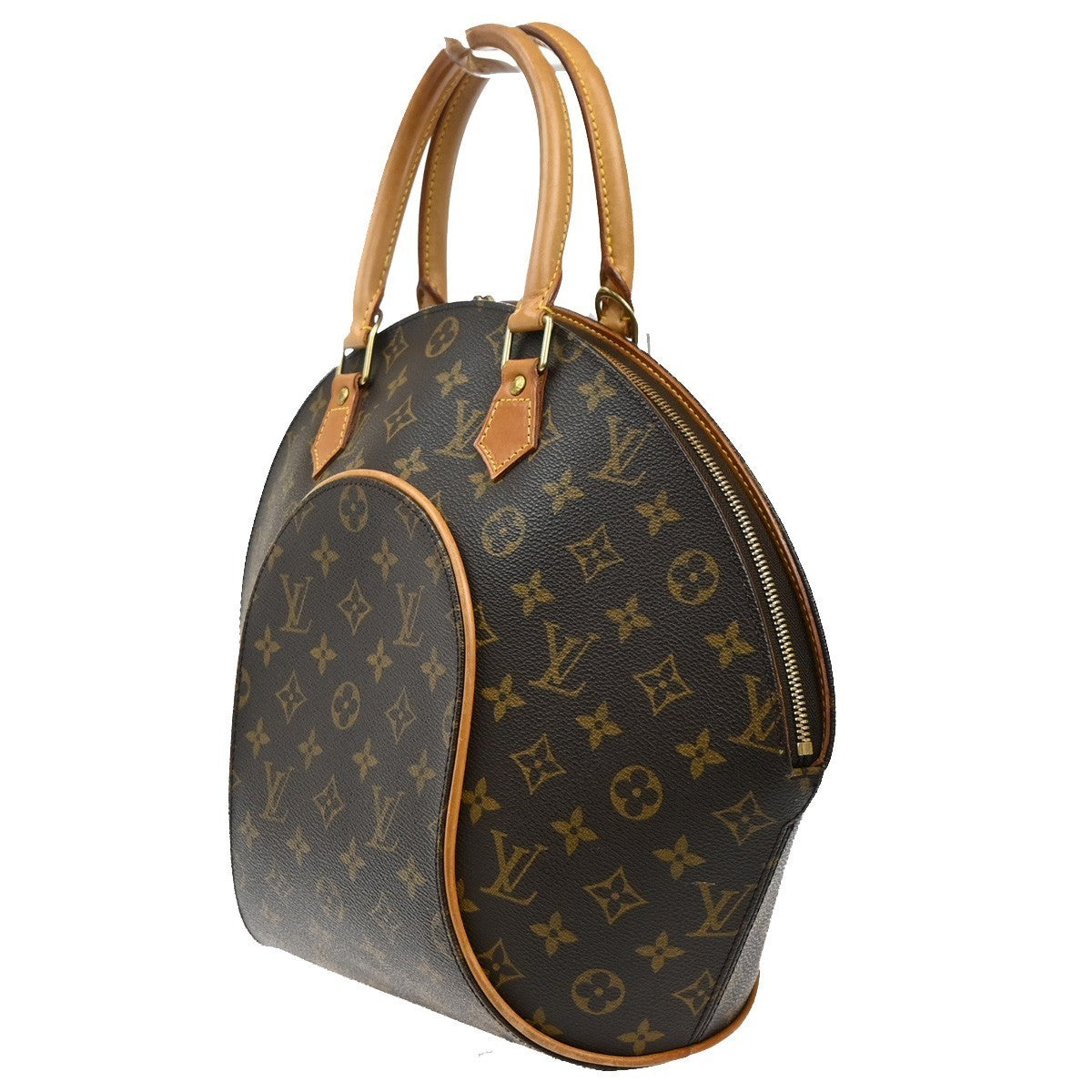 LOUIS VUITTON LV Logo Ellipse MM Hand Bag Monogram Leather Brown M51126 19MA102
