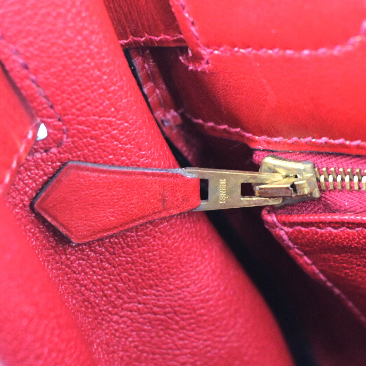 HERMES Kelly 32 Retourne 2Way Hand Bag □F Vibrato Leather Rouge H GHW 6030RK681