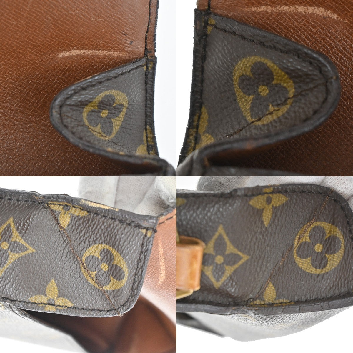 LOUIS VUITTON Saint Cloud MM Shoulder Bag Monogram Leather Brown M51243 36TA324