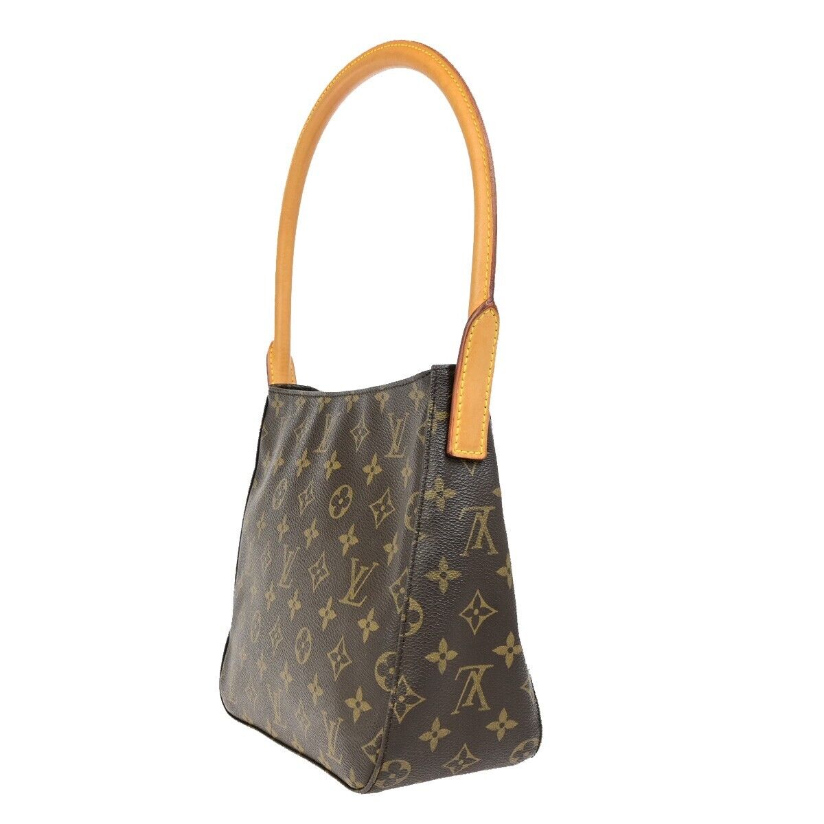 LOUIS VUITTON Looping MM Shoulder Bag Monogram Leather Brown M51146 75FB266