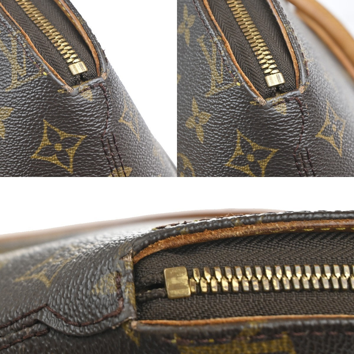 LOUIS VUITTON LV Logo Ellipse MM Hand Bag Monogram Leather Brown M51126 88MA480