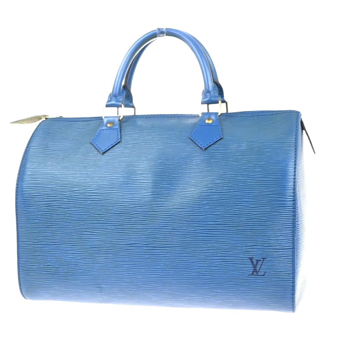 LOUIS VUITTON LV Logo Speedy 30 Travel Hand Bag Epi Leather Blue M43005 77MA226