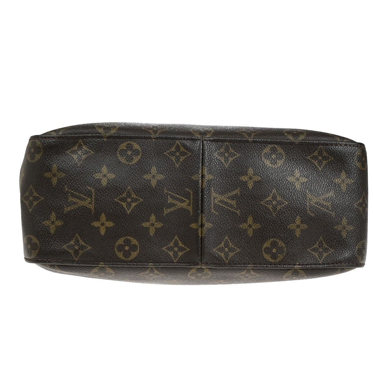 LOUIS VUITTON Logo Looping GM Shoulder Bag Monogram Leather Brown M51145 31ED250