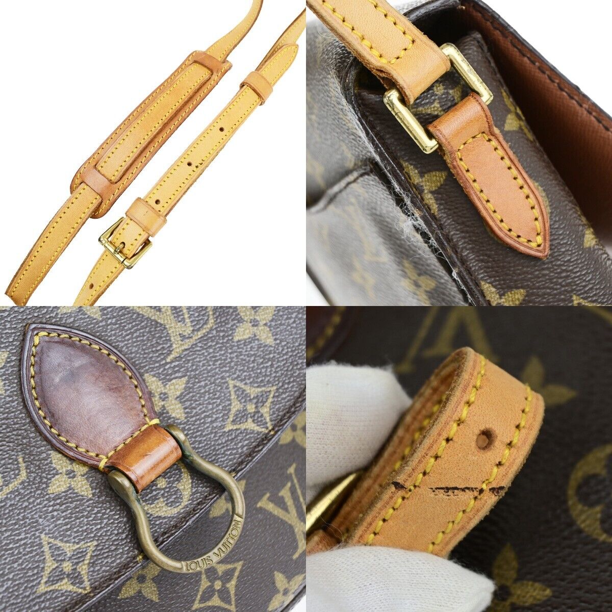 LOUIS VUITTON Saint Cloud MM Shoulder Bag Monogram Leather Brown M51243 36EC902