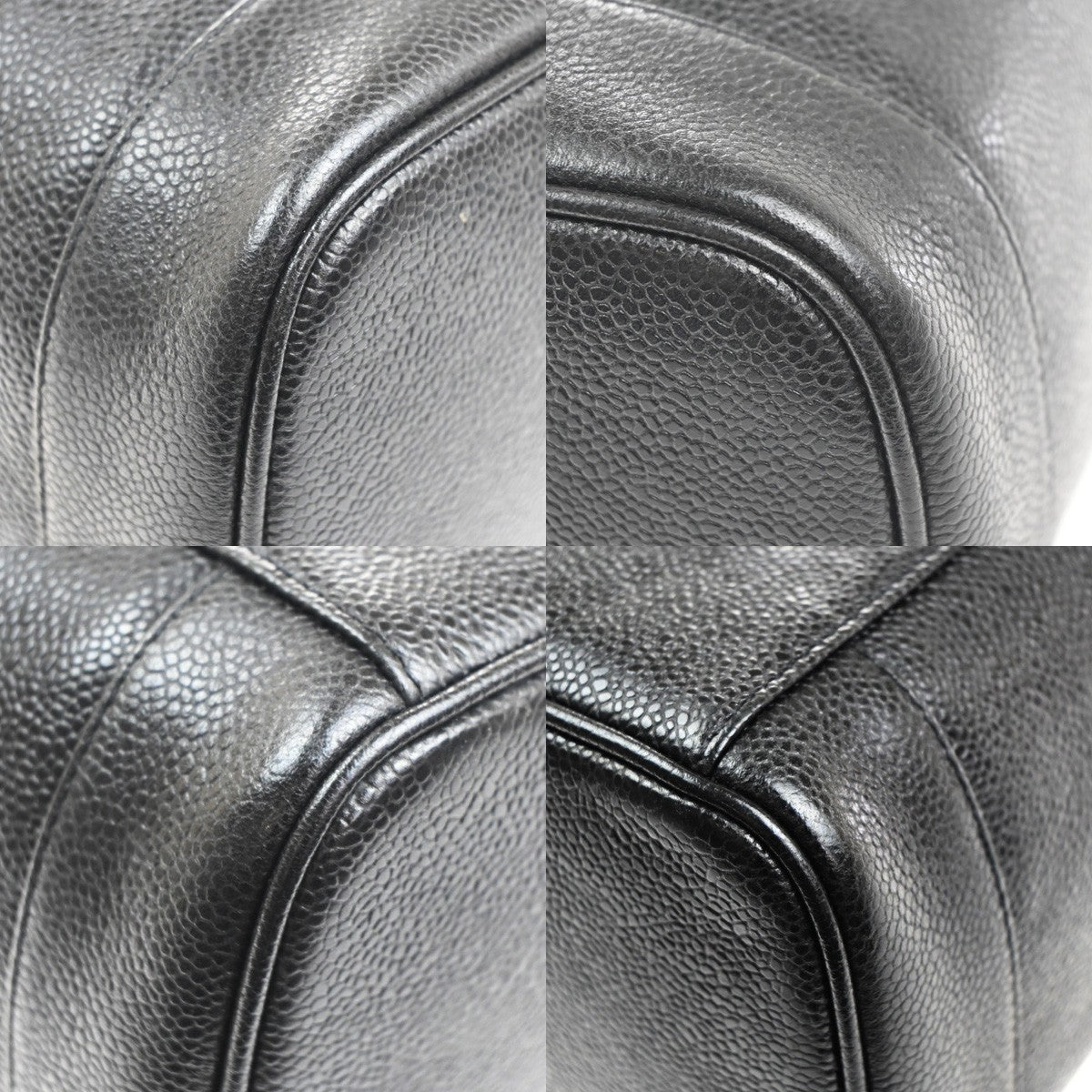 CHANEL CC Logo Vanity Hand Bag Grained Calfskin Leather Black GHW Italy 21RL825