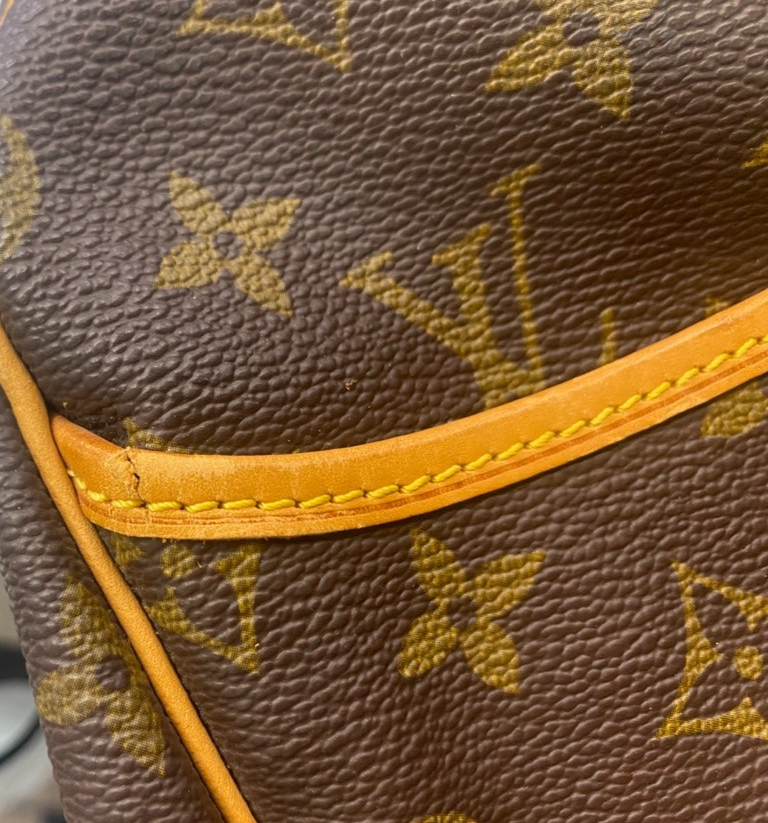 LOUIS VUITTON LV Logo Deauville Hand Bag Monogram Leather Brown M47270 73ZA272