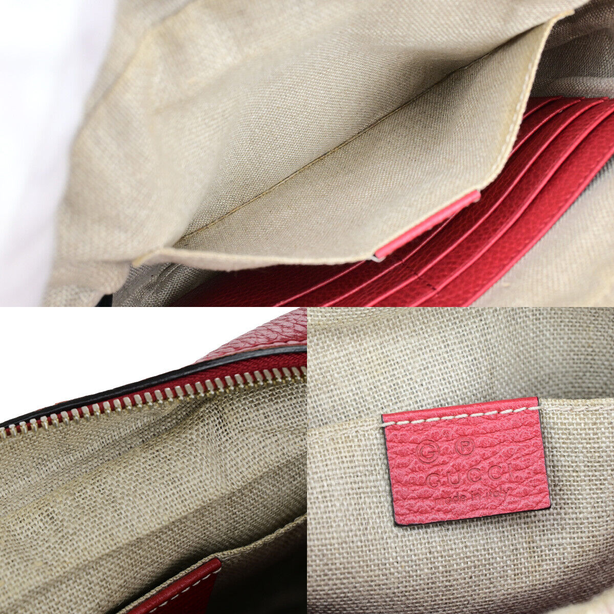 GUCCI GG Pattern Crossbody Shoulder Bag Canvas Leather Brown Red GHW 97RK010