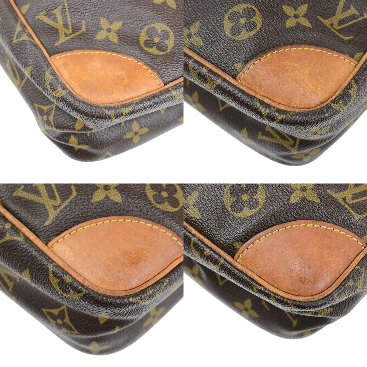 LOUIS VUITTON Logo Danube MM Shoulder Bag Monogram Leather Brown M45264 38SJ492