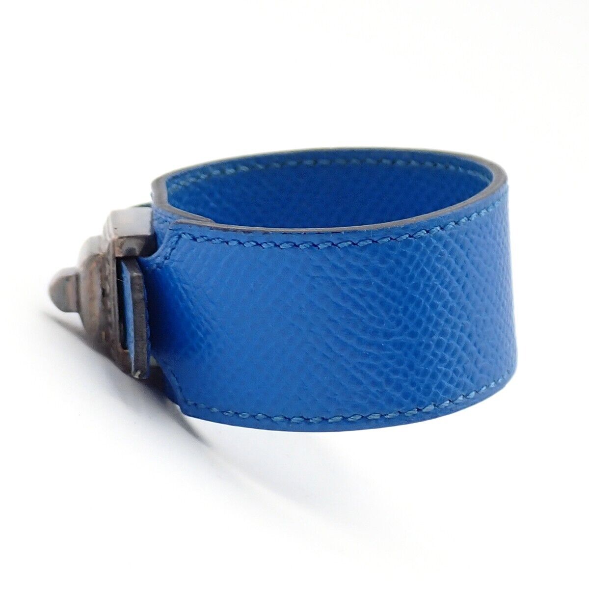 HERMES Logo Touareg Artemis Bracelet Couchevel ▢B Beige Silver 925 66KA365