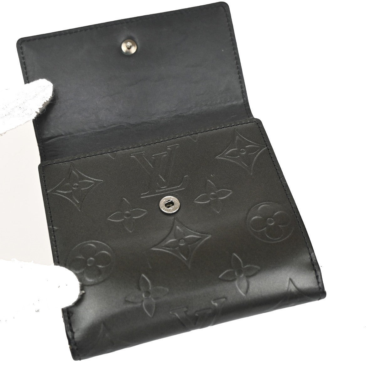 LOUIS VUITTON Porte Monnaie Billets Wallet Monogram Mat Gray M65112 63CA468