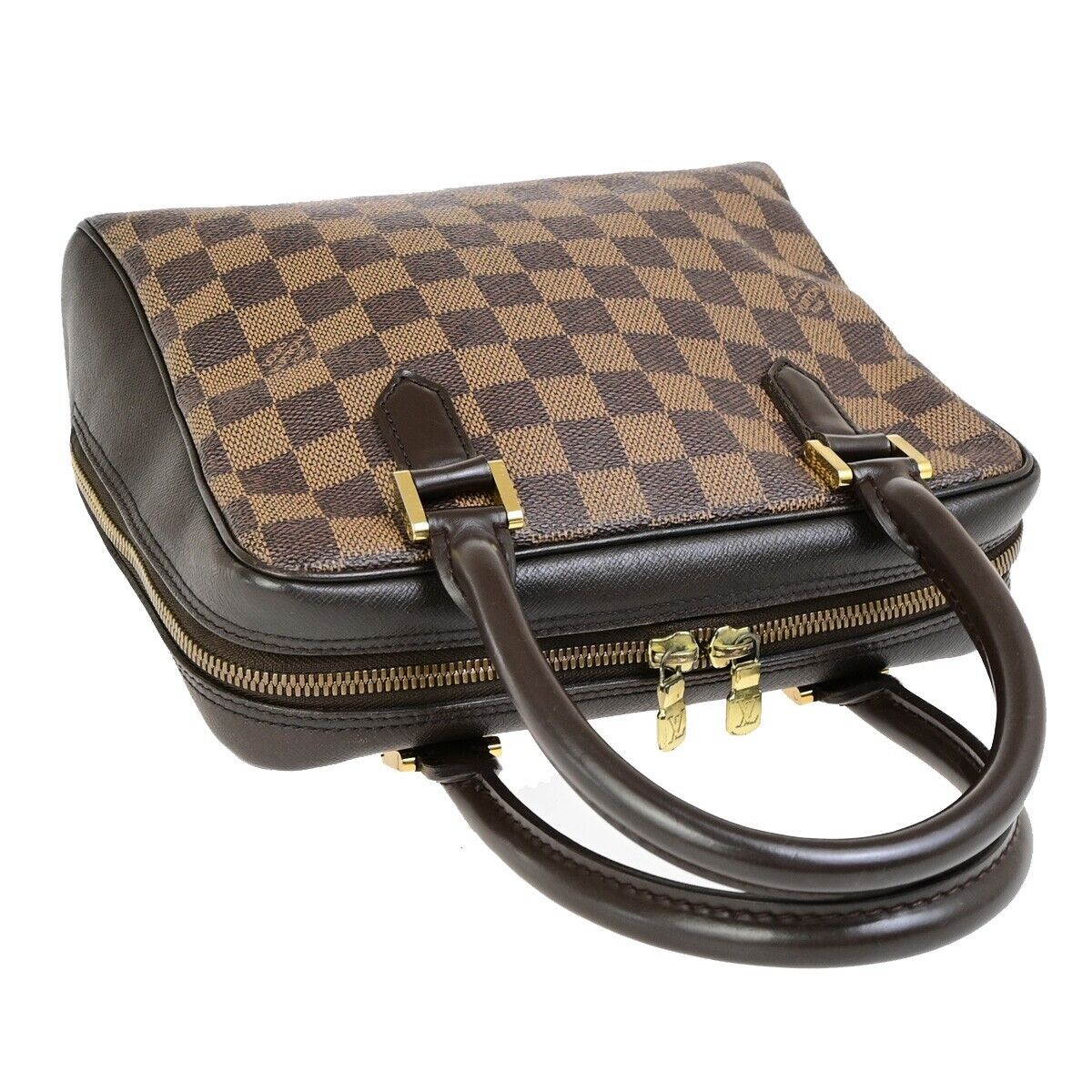 LOUIS VUITTON Brera Hand Bag Damier Ebene Leather Brown France N51150 79ED009