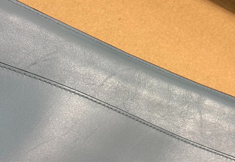LOEWE Logo T Pouch Anagram Crossbody Shoulder Bag Leather Blue Spain GHW 35TA620