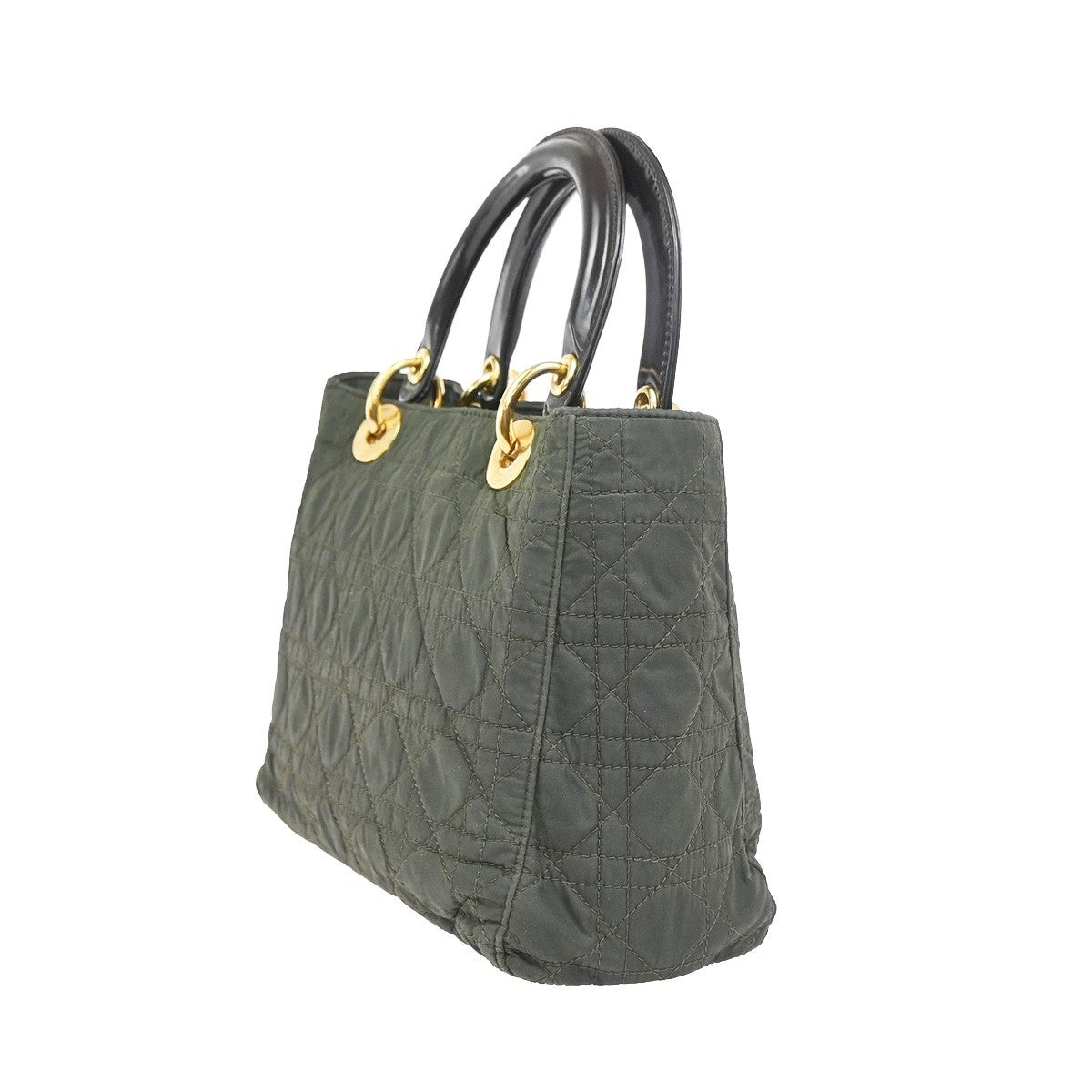 CHRISTIAN DIOR Lady 2Way Shoulder Hand Bag Nylon Patent Leather KI GHW 72YH877