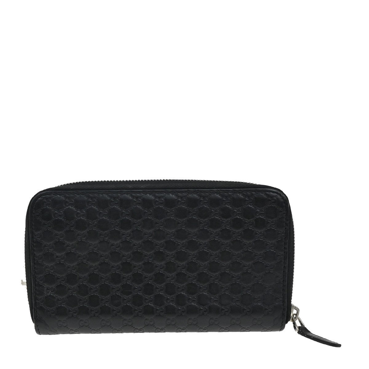 GUCCI Micro Guccissima GG Pattern Zip Around Long Wallet Leather Black 60KC208