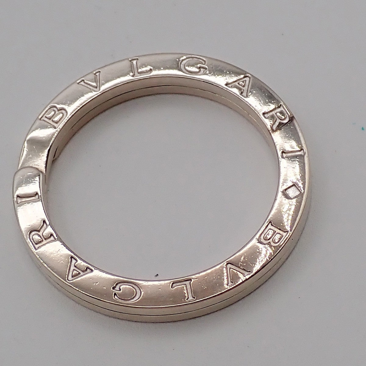 BVLGARI Logo Key Ring Silver Ag 925 Accessory Italy 02EG276