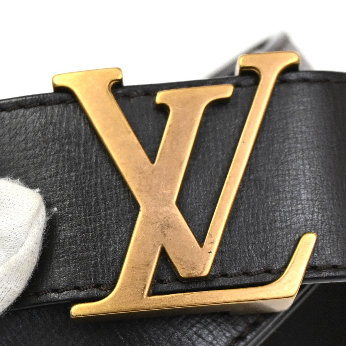 LOUIS VUITTON LV Logo Ceinture LV Initial Belt 80/32 Leather Brown M6902 86KC273