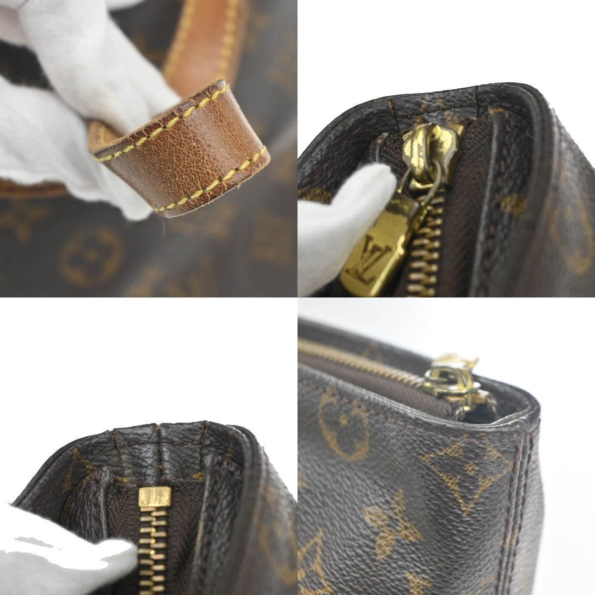 LOUIS VUITTON Cabas Mezzo Shoulder Bag Monogram Leather Brown M51151 82MA440