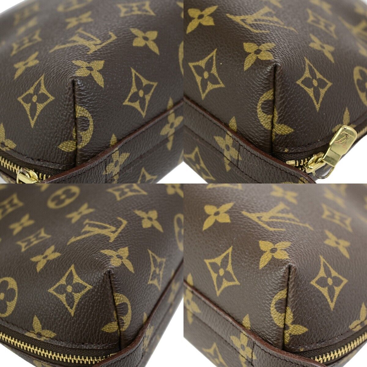 LOUIS VUITTON Trousse Demi Ronde Pouch Monogram Leather Brown M47520 68ED216