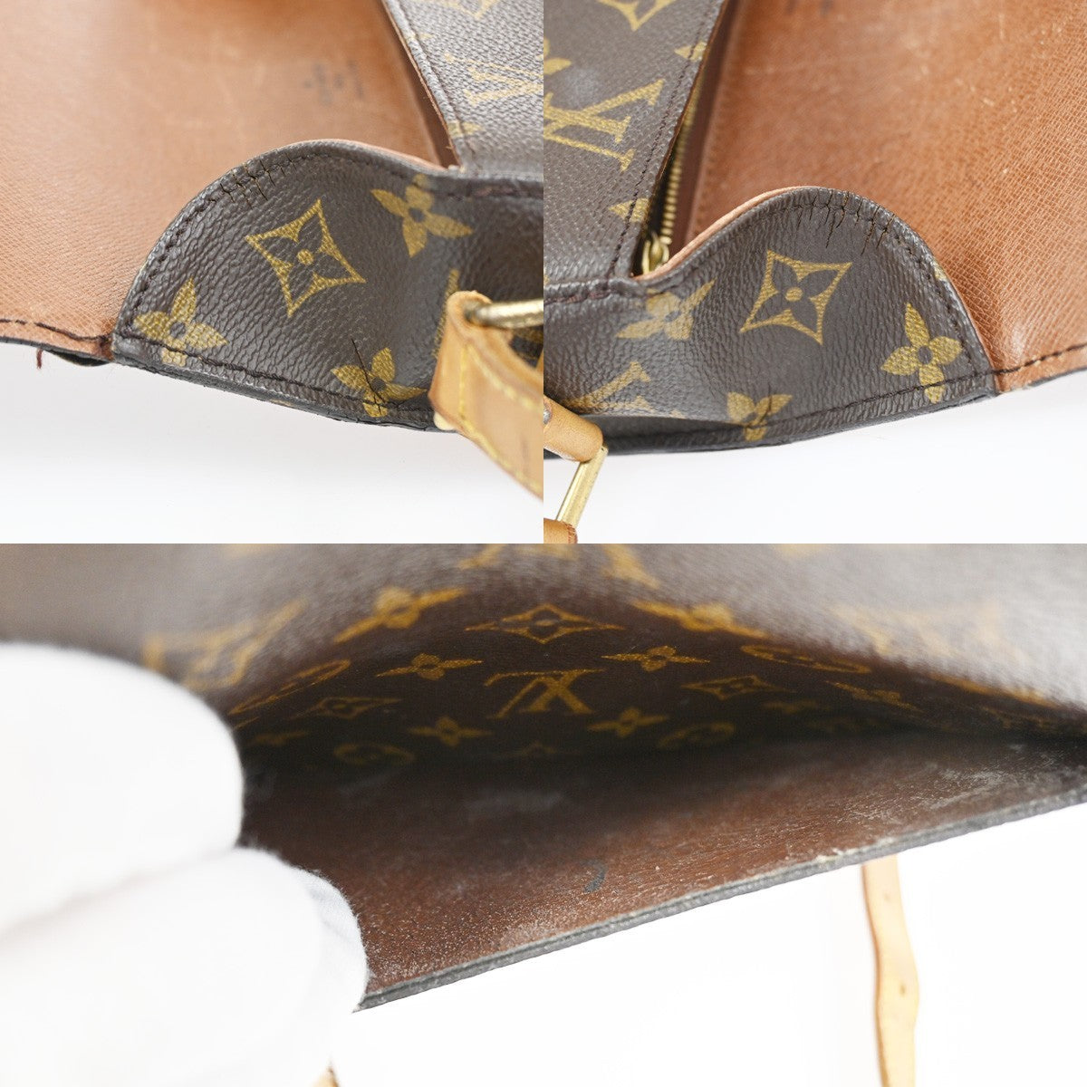 LOUIS VUITTON Saint Cloud GM Shoulder Bag Monogram Leather Brown M51242 34YJ084