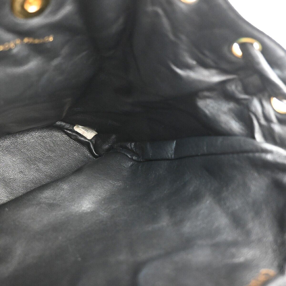 CHANEL CC Logo Matelasse Chain Backpack Bag Leather Black GHW Vintage 731RJ682