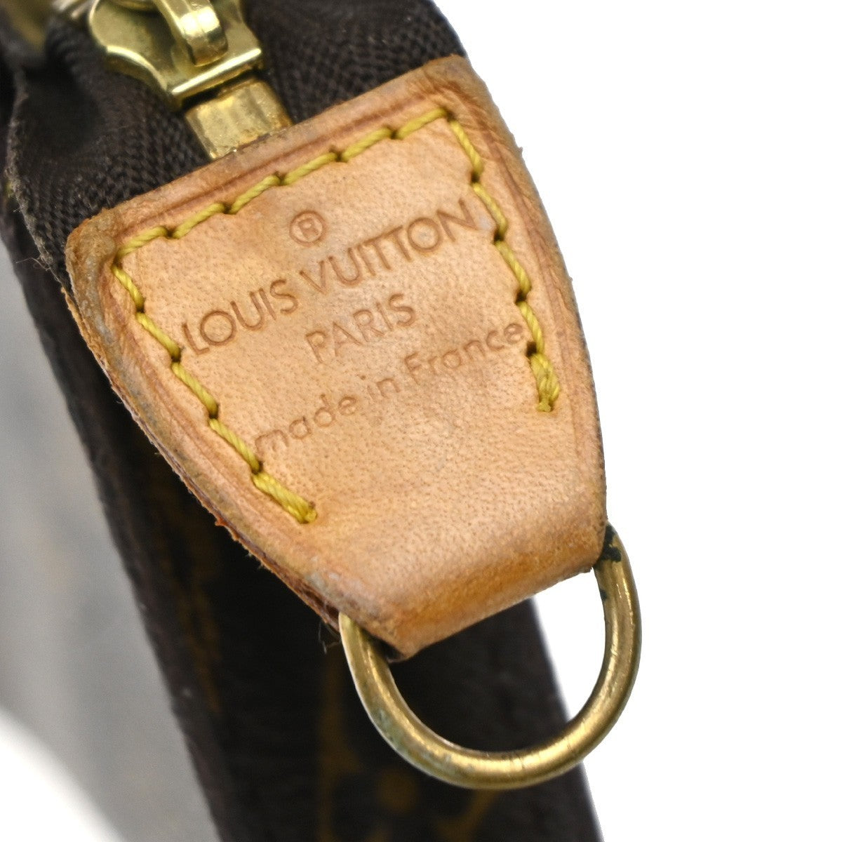 LOUIS VUITTON Logo BUCKET GM Pouch Bag Monogram Leather Brown France 05EG171