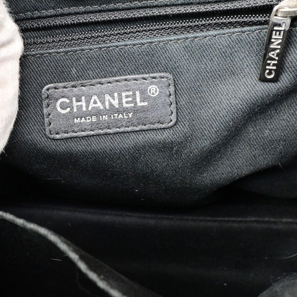 CHANEL CC Logo Deauville Chain Shoulder Tote Bag Canvas Leather GY SHW 663YG352
