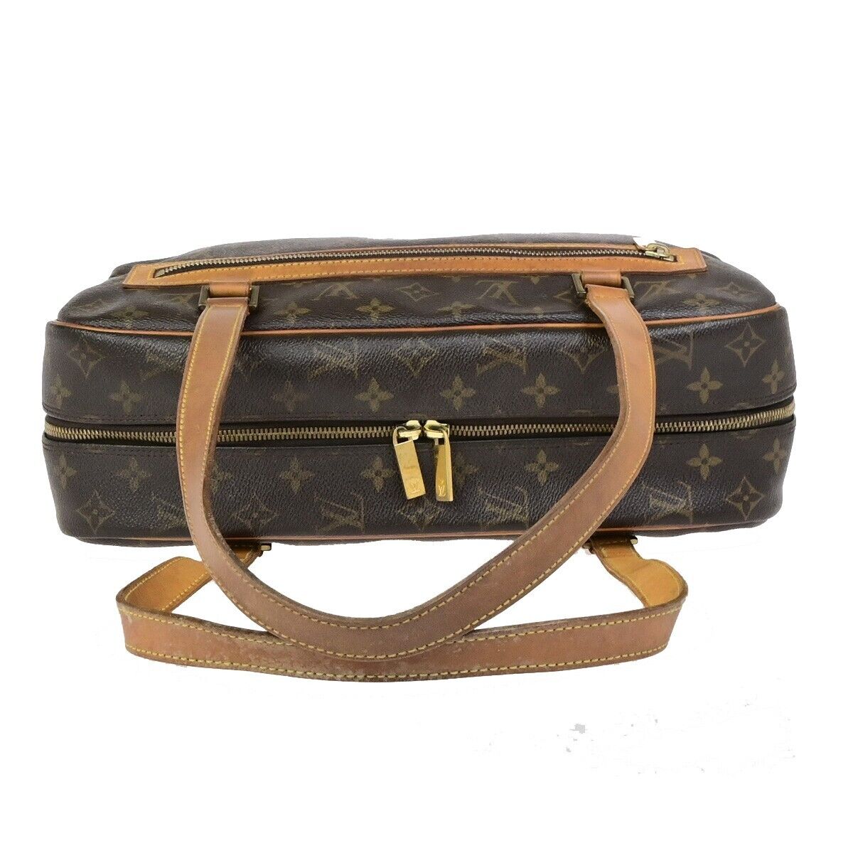 LOUIS VUITTON LV Logo Cite GM Shoulder Bag Monogram Leather Brown M51181 87ED376