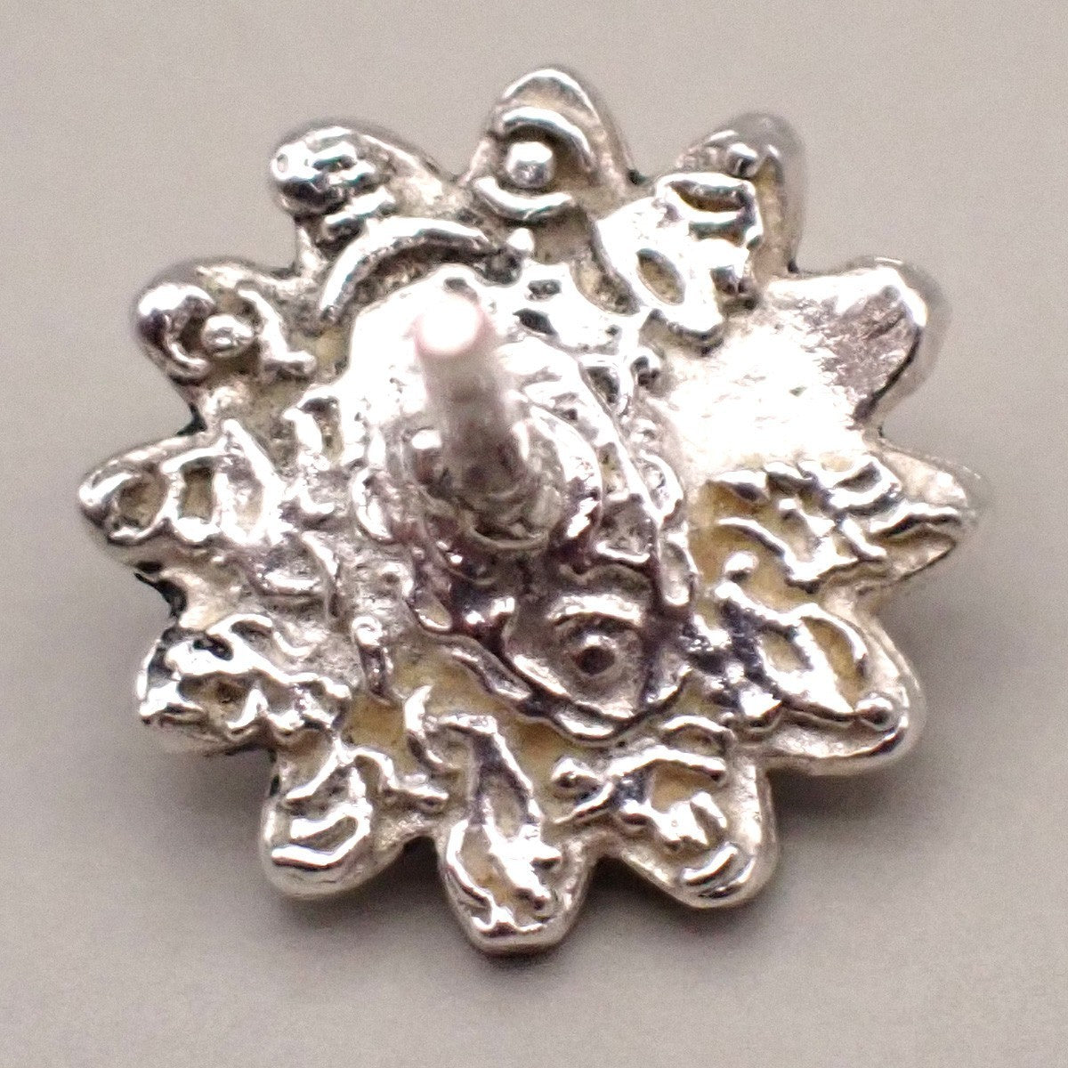 GUCCI Marmont Double G Logo Flower Motif Stud Earrings Silver 925 68CA572