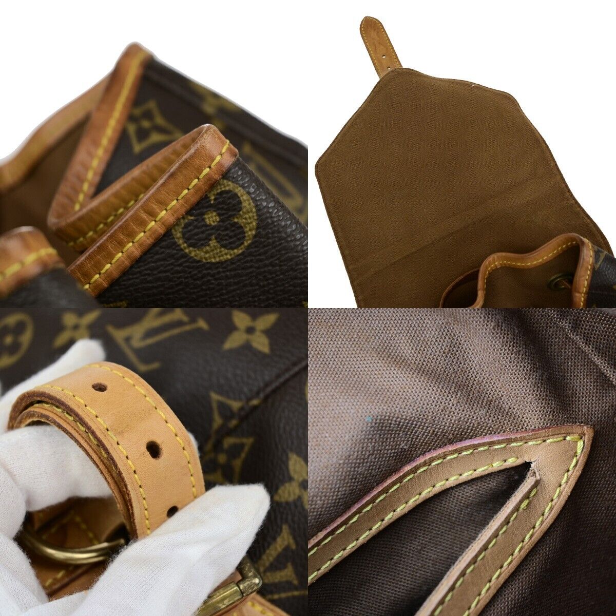 LOUIS VUITTON Montsouris GM Backpack Bag Monogram Leather Brown M51135 10EB746