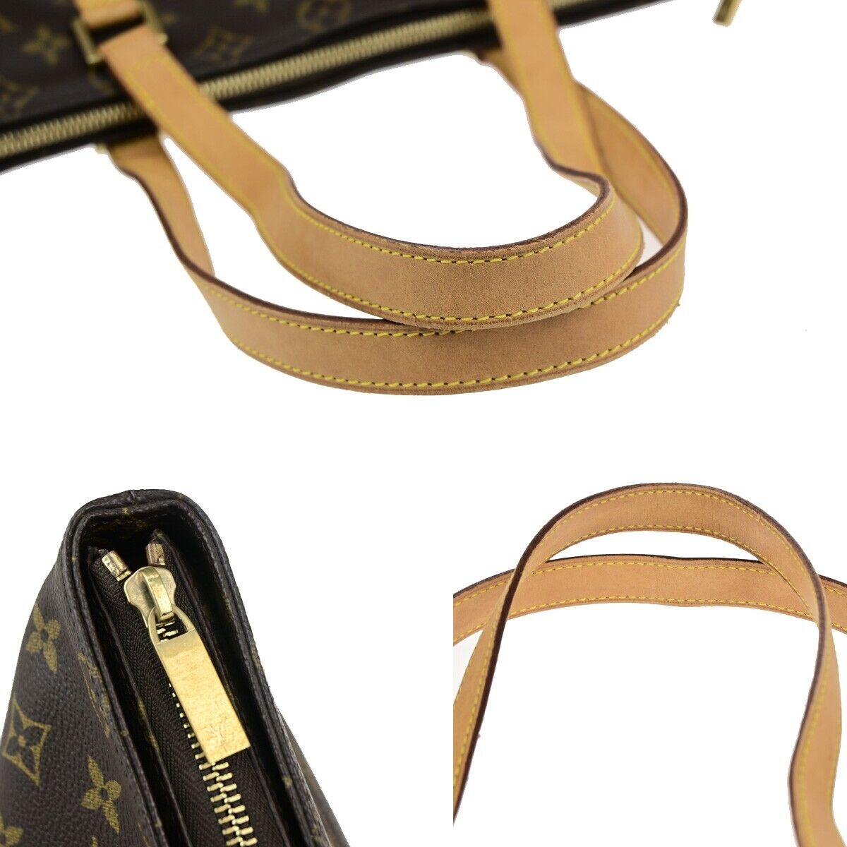 LOUIS VUITTON Cabas Mezzo Shoulder Bag Monogram Leather Brown M51151 13EB141