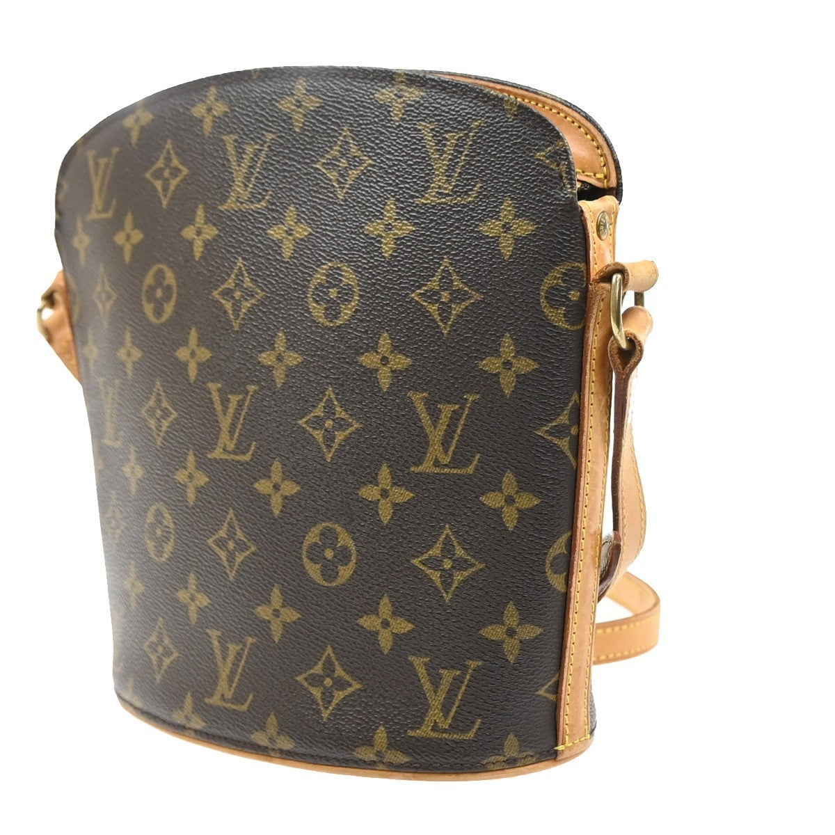LOUIS VUITTON Logo Drouot Shoulder Bag Monogram Leather Brown M51290 76PA003