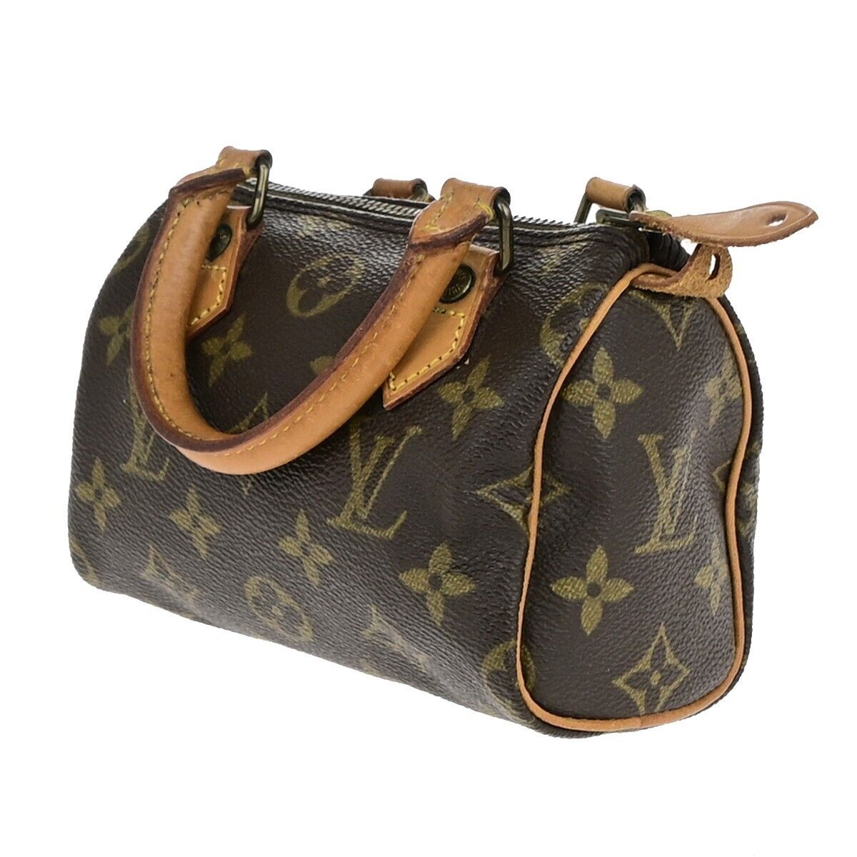 LOUIS VUITTON Mini Speedy Hand Bag Monogram Leather Brown France M41534 79EC996