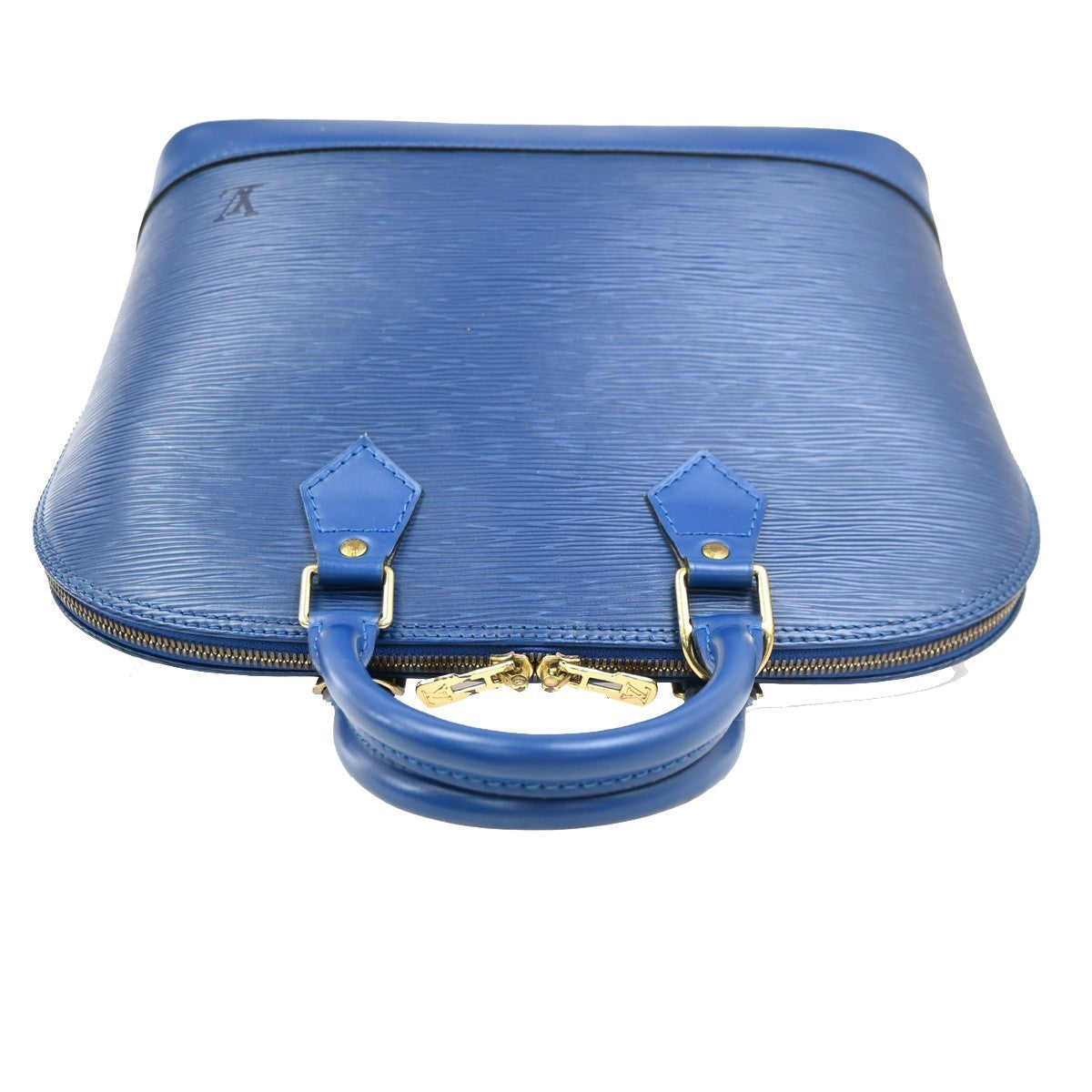 LOUIS VUITTON LV Alma Hand Bag Epi Leather Blue Gold France M52145 31PA118