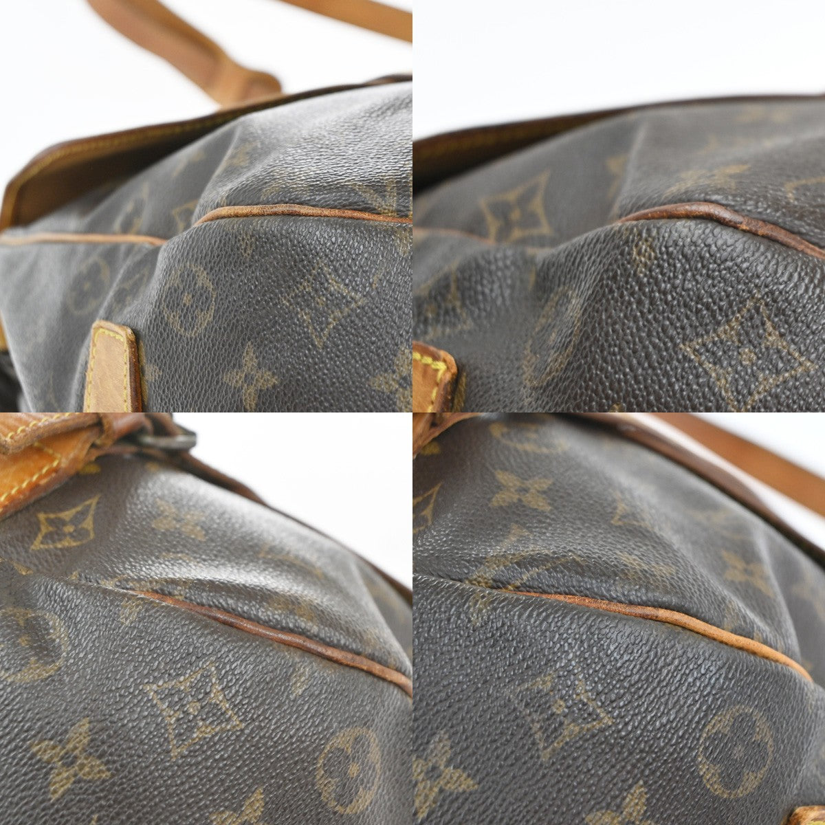 LOUIS VUITTON Logo Saumur 43 Shoulder Bag Monogram Leather Brown M42252 32KC654