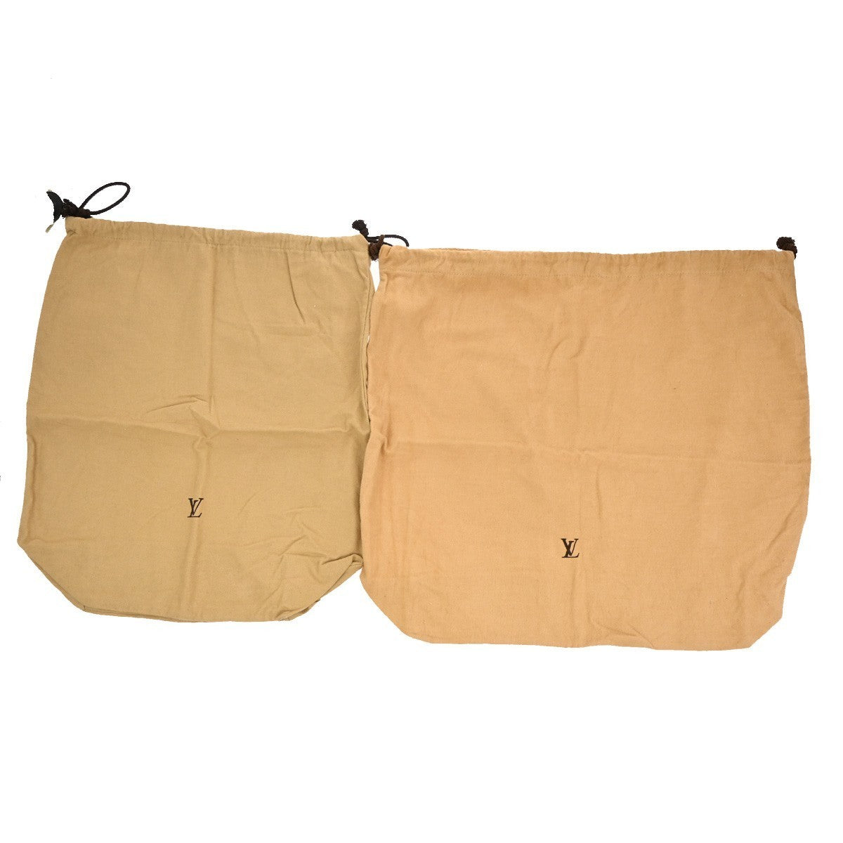 LOUIS VUITTON Logo 10 Set Dust Bag Drawstring Canvas Cotton Beige Brown 03KP134