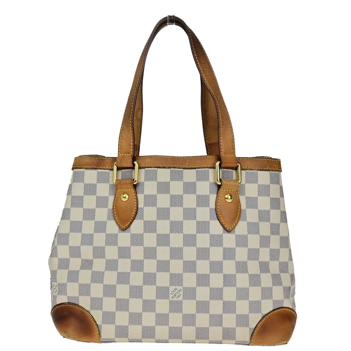 LOUIS VUITTON Hampstead PM Shoulder Bag Damier Azur Leather White N51207 87YF011