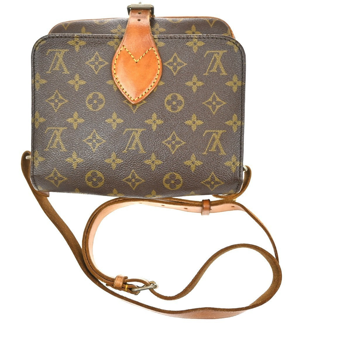 LOUIS VUITTON Cartouchiere MM Shoulder Bag Monogram Leather Brown M51253 30TA406