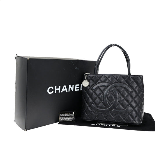 CHANEL CC Medallion Matelasse Shoulder Bag Caviar Skin Leather BK SHW 678RJ970