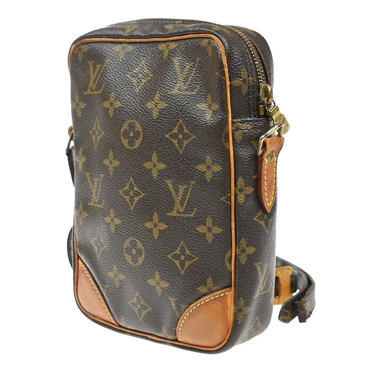 LOUIS VUITTON Danube Shoulder Bag Monogram Leather Brown France M45266 09SA039