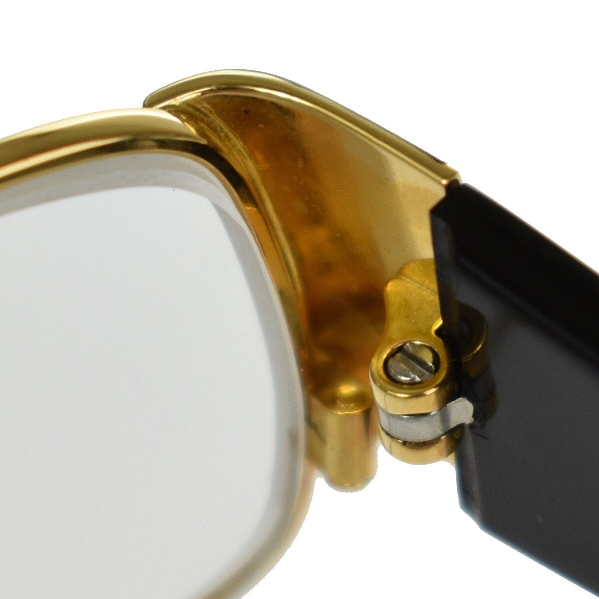 CHANEL CC Logo Rhinestone Glasses Eye Wear Plastic Black Gold Japan ACC 60GA716