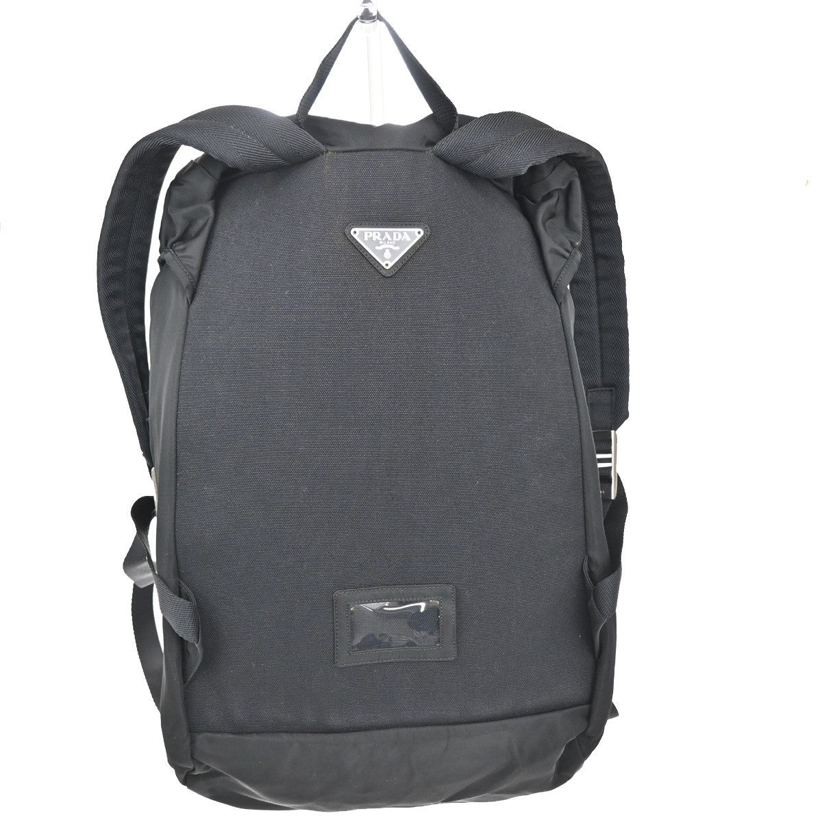 PRADA Tessuto Drawstring Backpack Bag Nylon Leather Black SHW Italy 20KC281