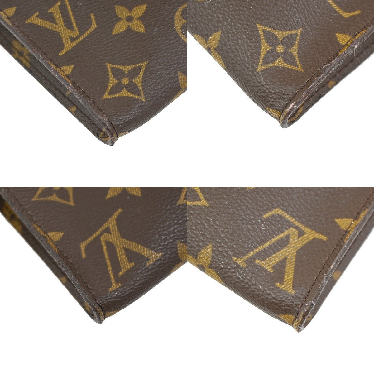 LOUIS VUITTON Logo BUCKET GM Pouch Clutch Bag Monogram Leather BN France 66KC743