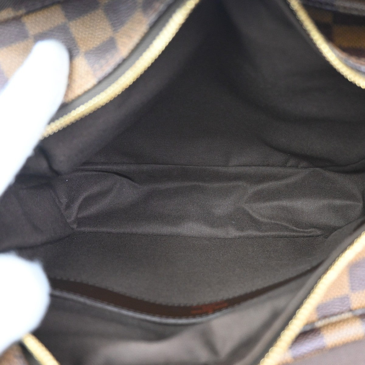 LOUIS VUITTON Naviglio Shoulder Bag Damier Ebene Leather Brown N45255 90TA040