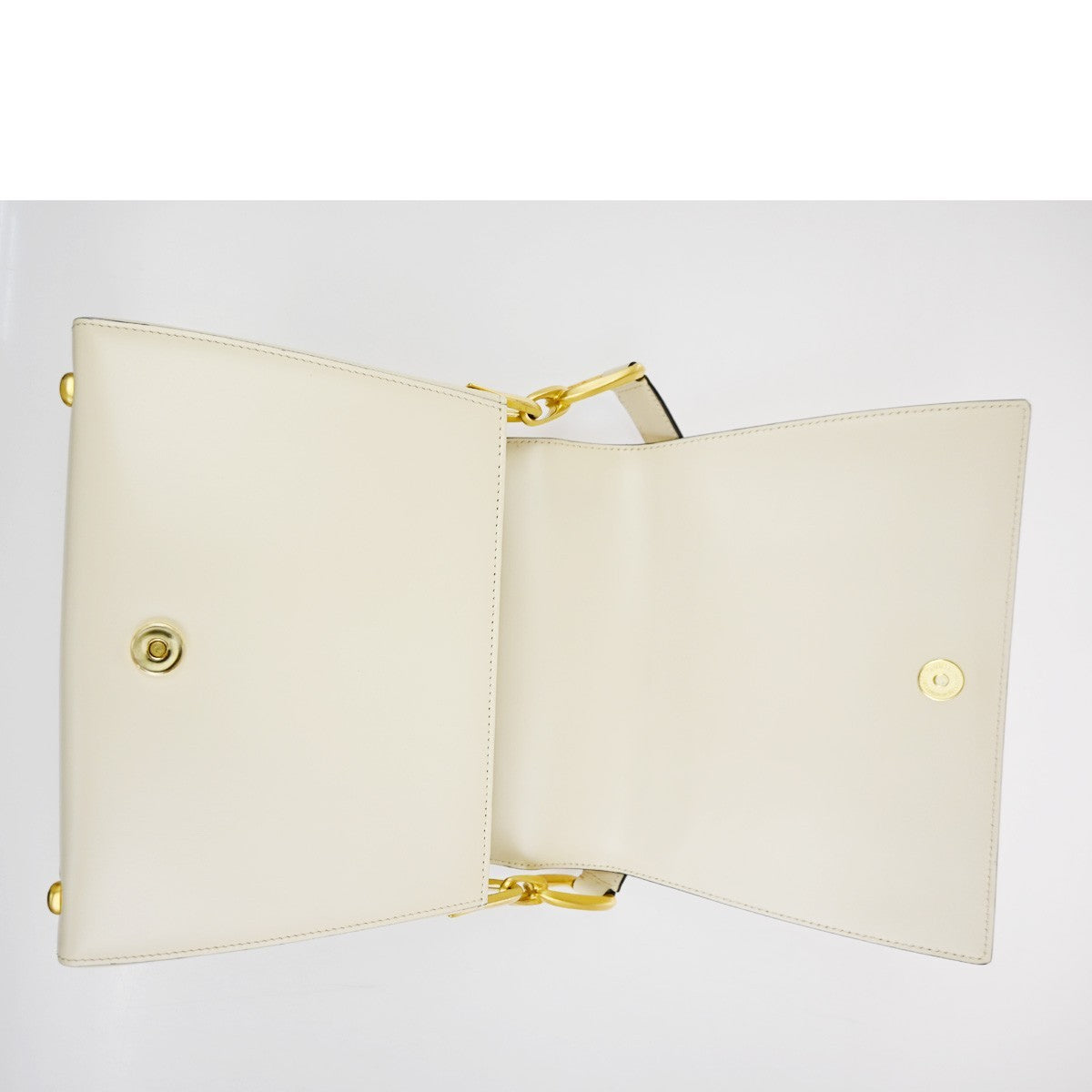 CELINE 2Way Hand Shoulder Crossbody Bag Leather White GHW Italy 31TA677